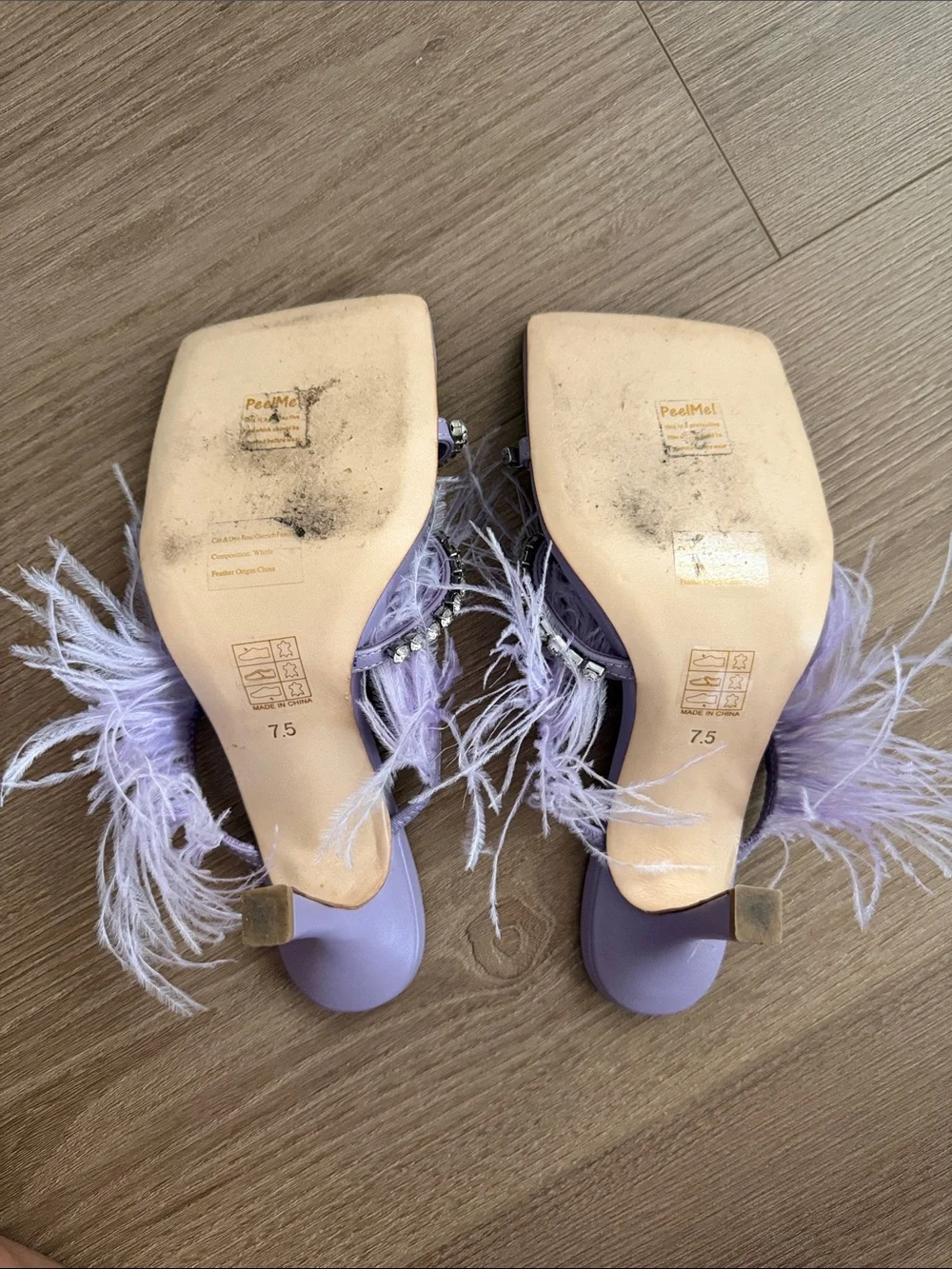 Song of Style Lavender Feather & Crystal Slide Mules - Picture 5 of 7